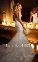Wholesale - 2013 New Hot Elegent Sweetheart Flare Full Lace Wedding Gown Beaded Mermaid Wedding Dresses 5708