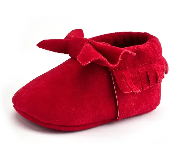 Детская обувь первые ходунки детская обувь для девочек весна осень бант модели кисточка детские повседневная детская обувь 0-18 м - Цвет: red