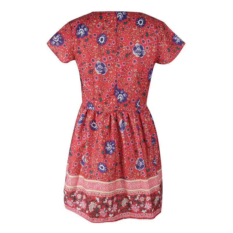 Forefair Retro Boho Dress Mini Summer (18)