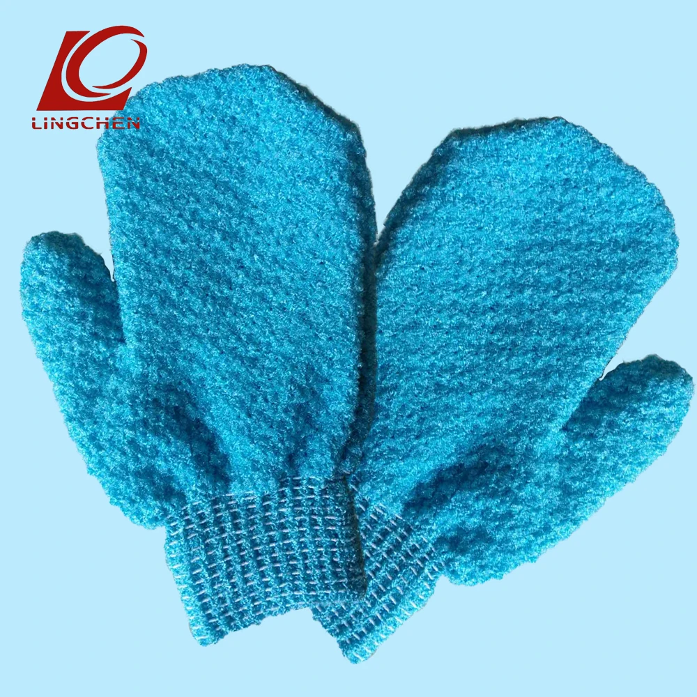 

hot selling unisex Body cleaning bathroom exfoliated wash skin spa nylon fingerless bath gloves shower glove