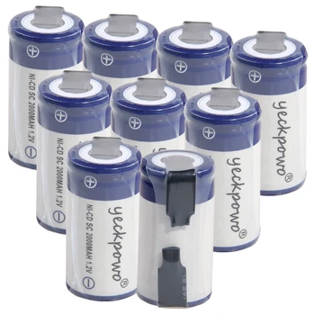 

9 pcs SC batteries power tool battery SUBC rechargeable batterie 2000mah nicd 42.5mm*22mm color random