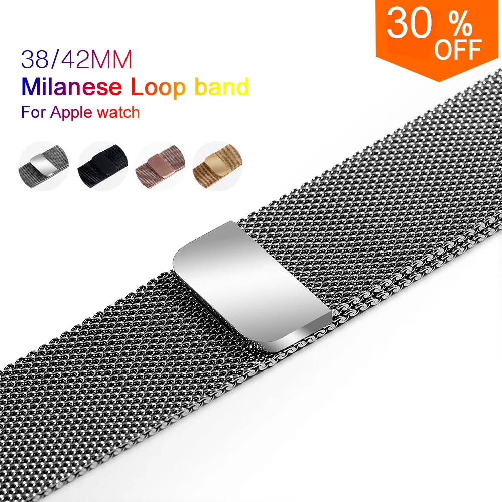 Milanese Loop Band for Apple watch 42mm 38mm Link Bracelet Strap
