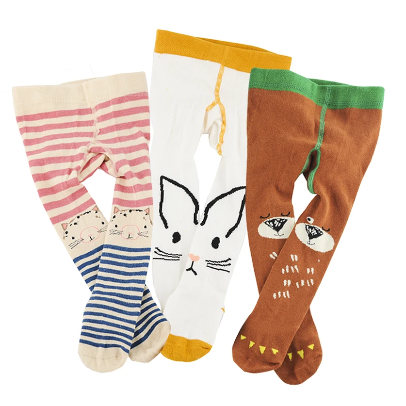 Cute Pattern Babys Tights Non Slip Cotton Stocking for Children Girls