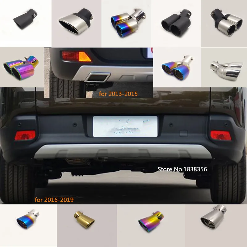

car sticker Styling muffler exterior end pipe outlet dedicate stainless steel exhaust tip tail For Peugeot 3008 2013 2014 2015