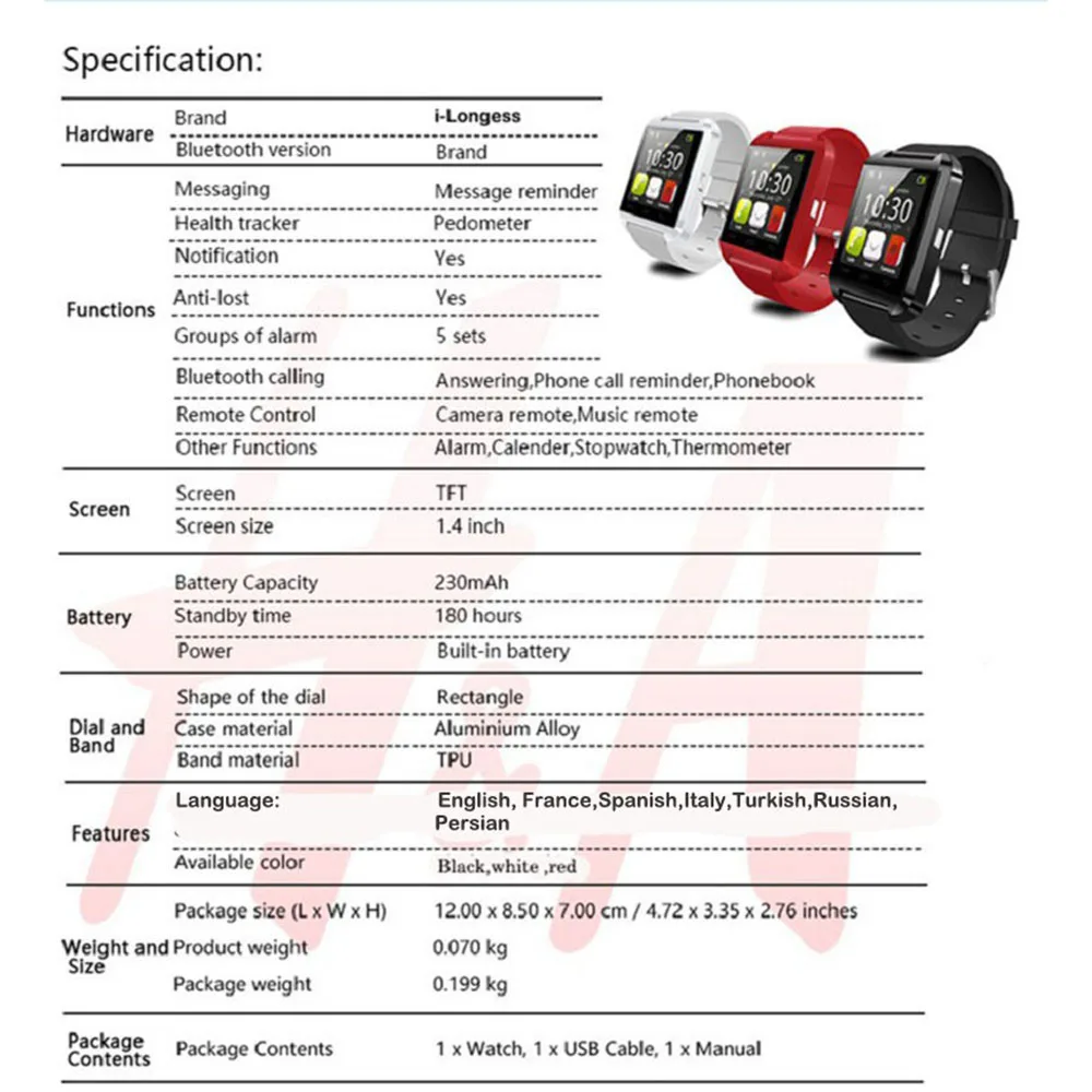 Bluetooth 3,0, Смарт-часы U8, носимый браслет, циферблат, вызов, фитнес-трекер, музыкальный плеер, смарт-телефон, портативные умные часы, Прямая поставка