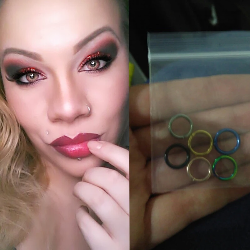 1PC G23 Titanium 16G Nose Rings Hinged Segment Ring Septum Clicker Piercing Nose Earring Tragus Pircing Nariz Body Jewelry - Image 5