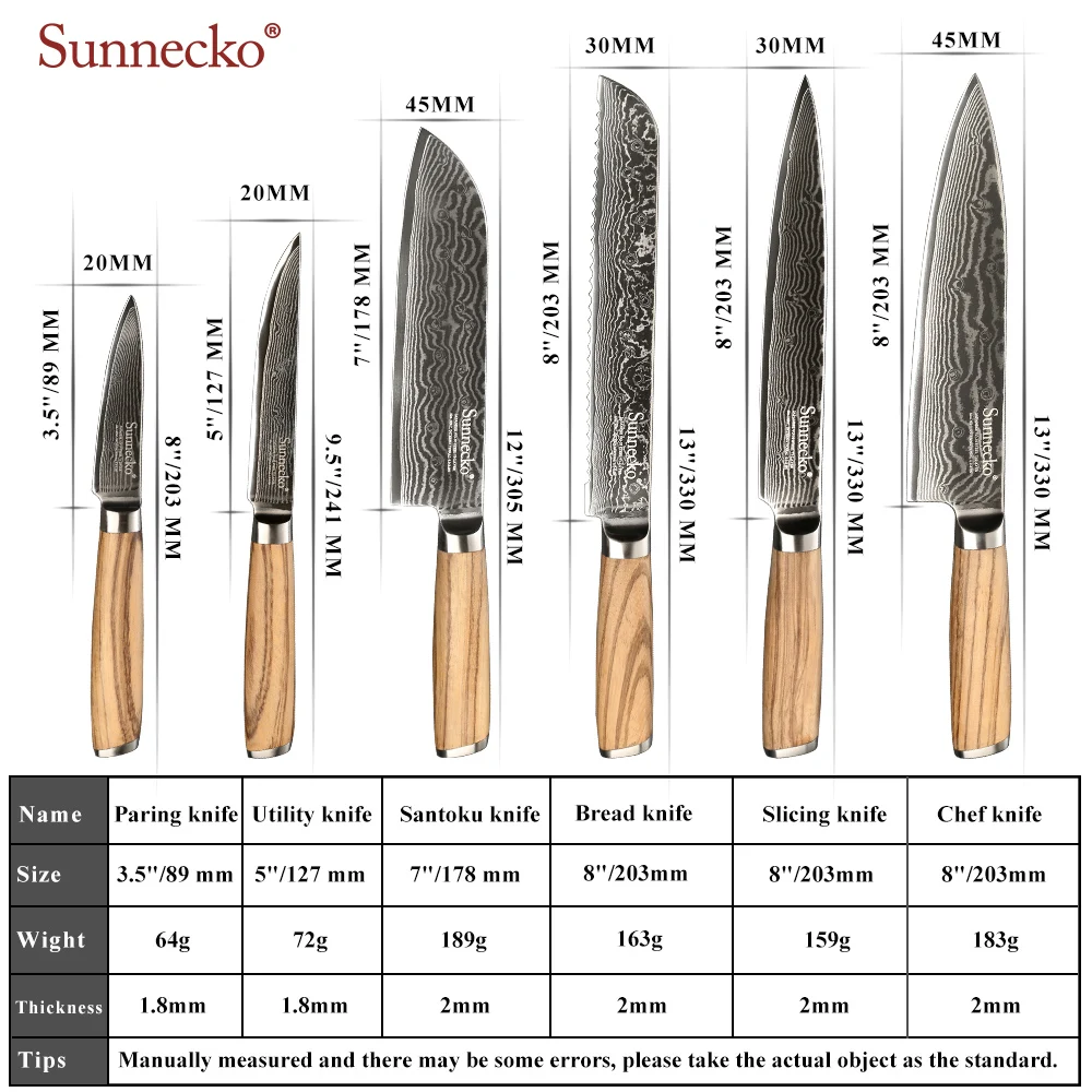 Sunnecko оригинальная деревянная ручка Дамасская сталь кухонный нож японский VG10 профессиональные " поварские ножи подарок давая антипригарный нож