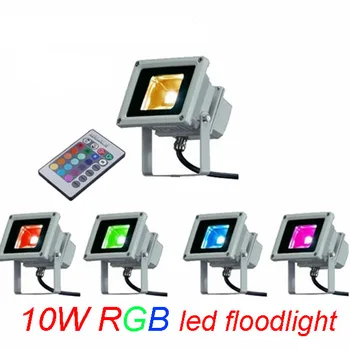 

DHL freeshipping 10pcs IR Remote Controller 10W 900LM 16 Colors change RGB LED Floodlight Waterproof Lamp RGB Outdoor Garden