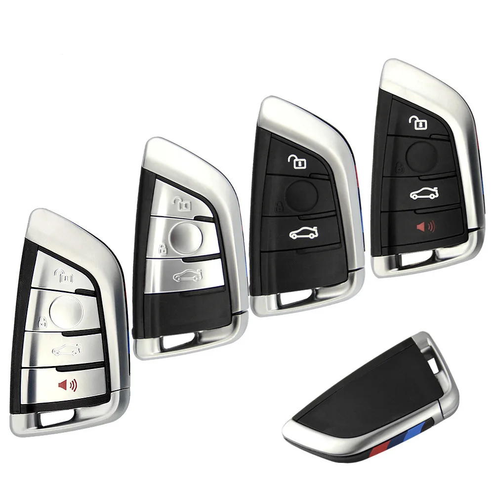 

OkeyTech 3/4 Buttons Smart Card Car Key Shell Case For BMW 1 2 7 Series X1 X5 X6 X5M X6M Auto Remote Key Cover Fob Insert Blade