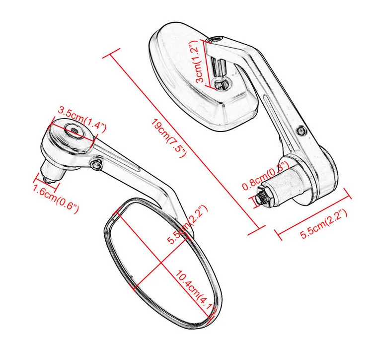 Универсальный мотоцикл 7/" бар торцевые зеркала боковое зеркало заднего вида для z800 z750 tmax 530 ktm duke 125 ktm duke 390