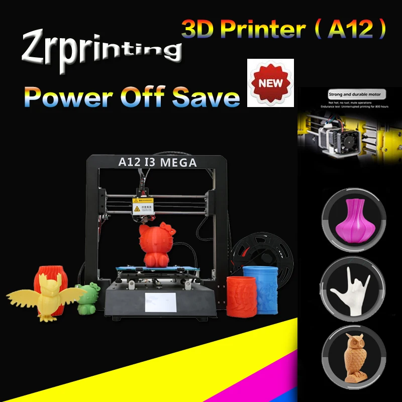 

3D Printer A12 Mega Plus Size Full Metal Frame Platform Desktop Industrial Grade High Precision 3d Drucker Kits Filament