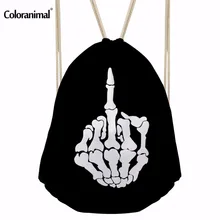 Coloranimal Лидер продаж 3D печать струнный рюкзак мешок для женщин череп палец Mochila Feminina Повседневная сумка на шнурке для девочек и мальчиков