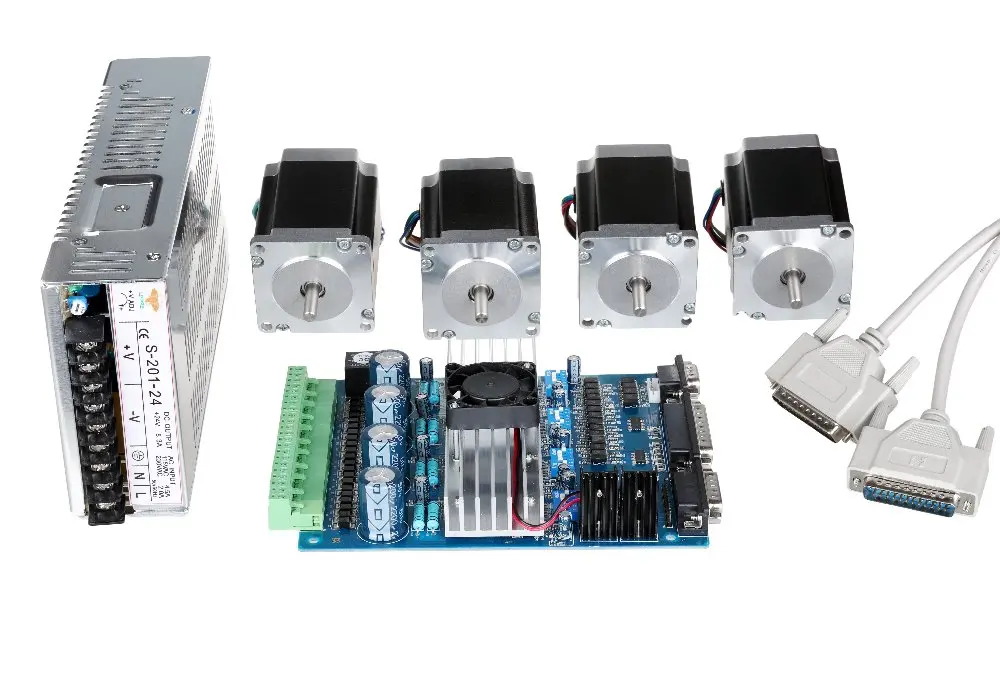 Корабль из США 4-осевой шаговый двигатель Nema23 287oz-in 23HS86101.0A и 4-осевая плата