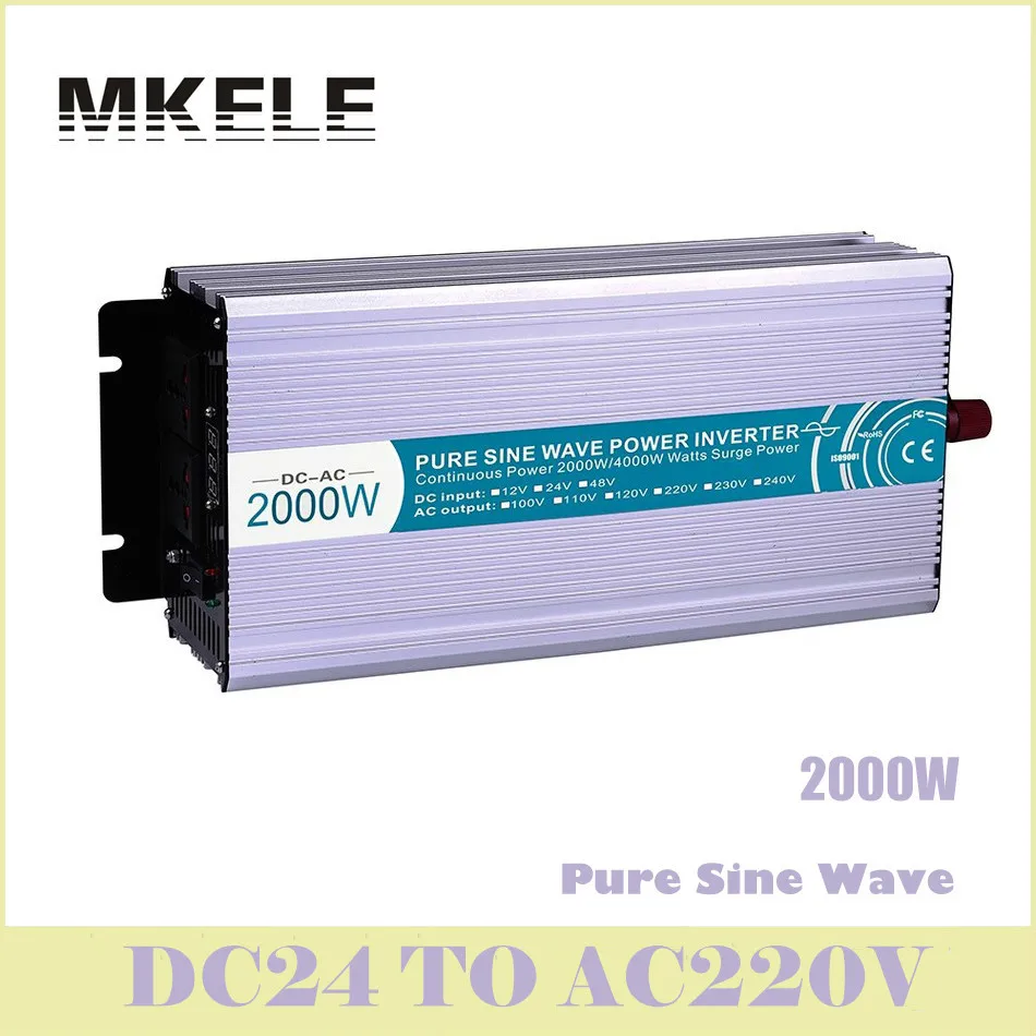 Power Inverter MKP2000-242 Off Grid Pure Sine Wave 2000w 24v 220v Ac Voltage Converter Solar LED Display China High Quality