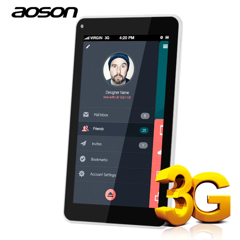 Aoson Tablet 7 inch DUAL SIM Card 3G Phone Call Tablets