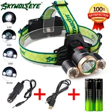 4Modes 9000Lm 3X XML T6+2R5 LED Headlamp Head Light Torch USB 18650+Car Charger Outdoor l7110