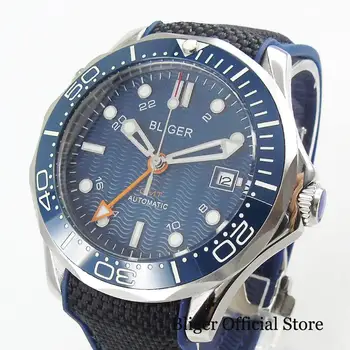 

BLIGER 41mm Men's Watch Round Dress Luxury Self-Winding Wristwatch Sapphire Glass With Date Window