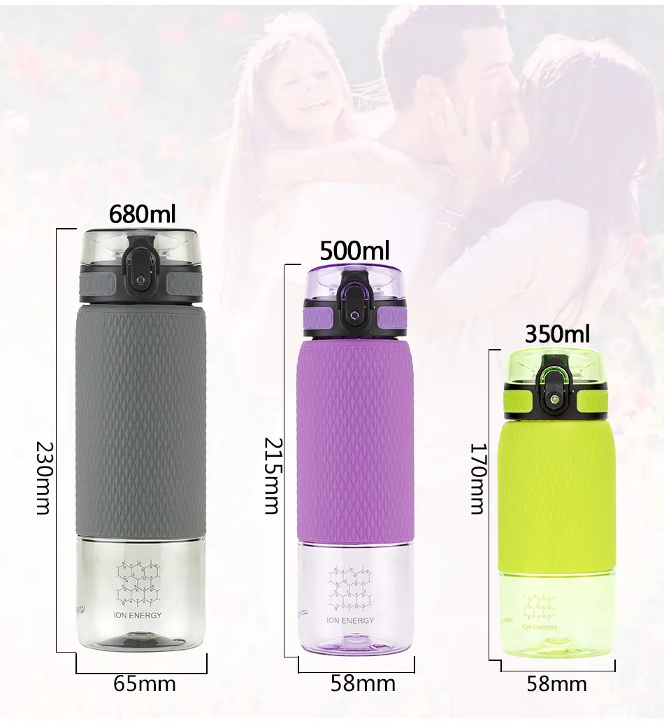 UZSPACE 500ml Tritan Sports Water Bottles Creative Portable buckle Lemon fruit tea Filter Shaker Drink Bottle For Water BPA Free5055-5056-5057_03