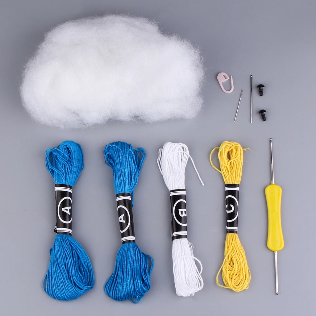 Penguin Doll Crochet Kit Amigurumi DIY Craft Project with Materials and Instruction