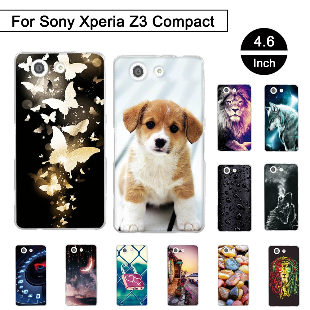 Окрашенный чехол для Sony Xperia Z3 Mini D5803 D5833 4 6 &quotмягкий TPU Compact чехлы z3 | Мобильные