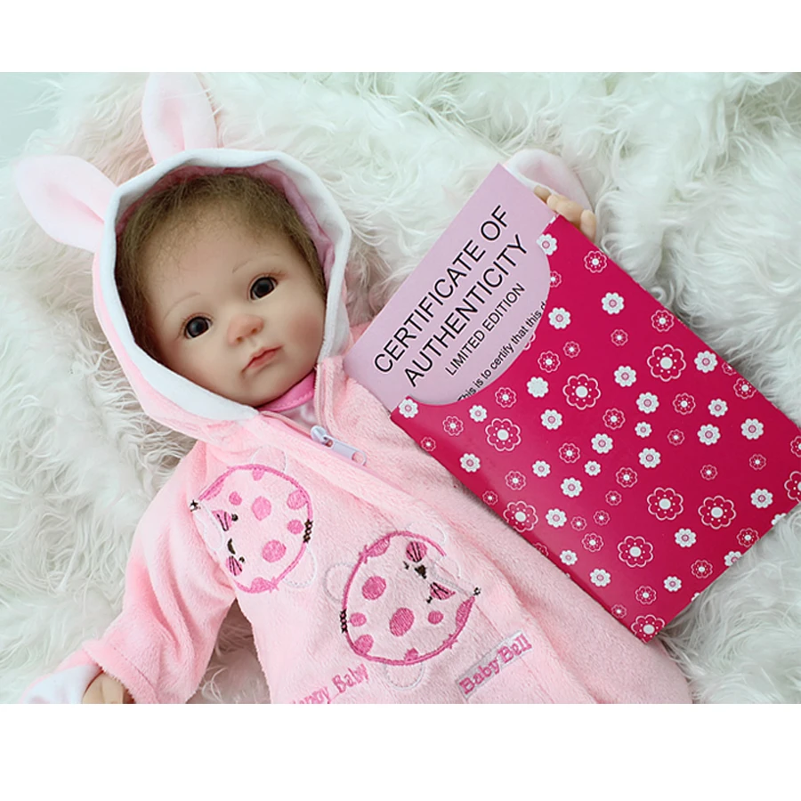 

Reborn baby silicone 45 CM soft vinyl dolls handmade realistic lovely baby gift Lifelike Newborn Baby brinquedos for kid gifts