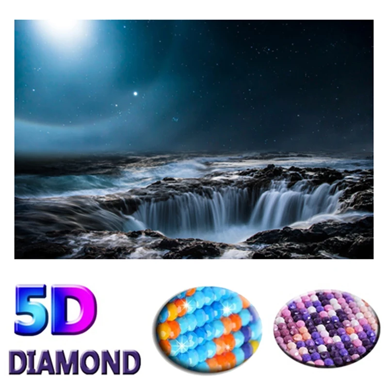 Полный DIY 5D Алмазная мозаика водопад пейзаж узоры для самостоятельного создания