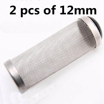 2 pcs 12mm 2 шт. на входе воды из нержавеющей стали Фильтр Крышка рыбы и креветок защищенный хлопковый костюм 12 мм/16 мм Труба для аквариума аквариум - Цвет: 2 pcs 12mm