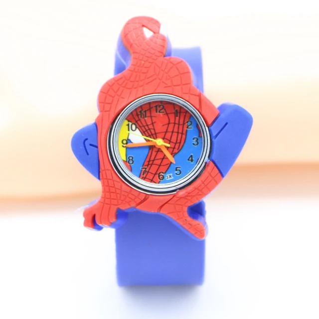 Free Shipping Cartoon spiderman slap watch Children Kids Girls Boys Students Qua Free Shipping Cartoon spiderman slap watch Children Kids Girls Boys Students Qua