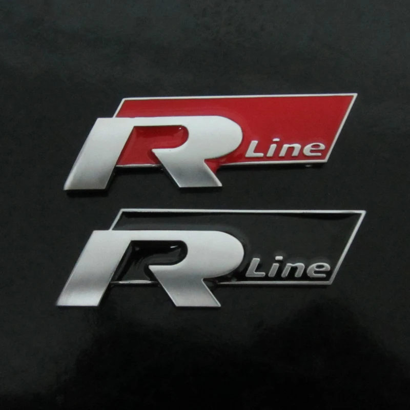 Automobiles Motorcycles Styling Accessories R-Line Trunk Emblem RLINE Side Logo Stickers For Car Doors Taillights 7.5X2.5cm
