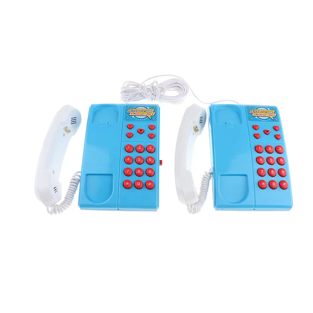 Два телефона внутренняя Проводная связь Дети игрушка телефон набор говорить друг с другом в различных комнате интерактивные игрушки