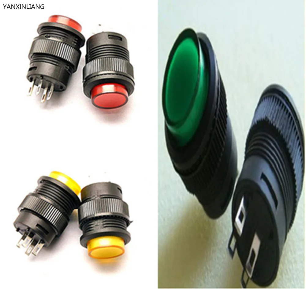 5PCS R16 503AD Self locking ON/OFF LED Light Latching Push Button