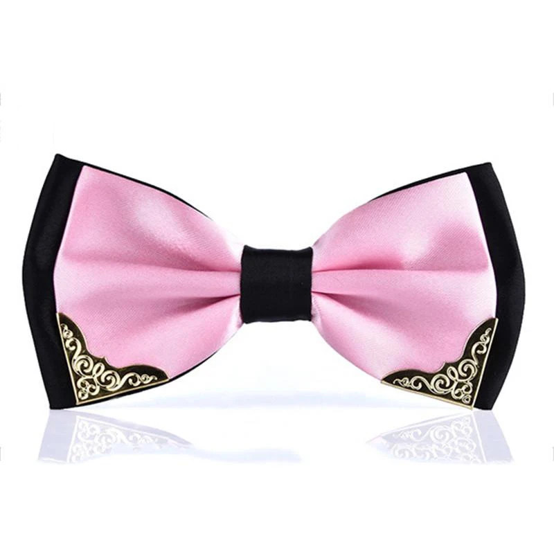 Красочные галстуки для формального жениха, лучшие мужские галстуки-бабочки, свадебный бизнес модный мужской галстук, подарок, аксессуары для костюма, подарок - Цвет: Pink