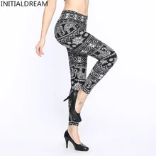 INITIALDREAM брендовые высокие эластичные женские леггинсы с принтом мягкие женские брюки фитнес-ноги женские повседневные брюки HYK-99