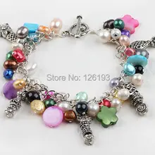 Много- цветные жемчуг, Раковина, Подвески браслет- женщины браслет