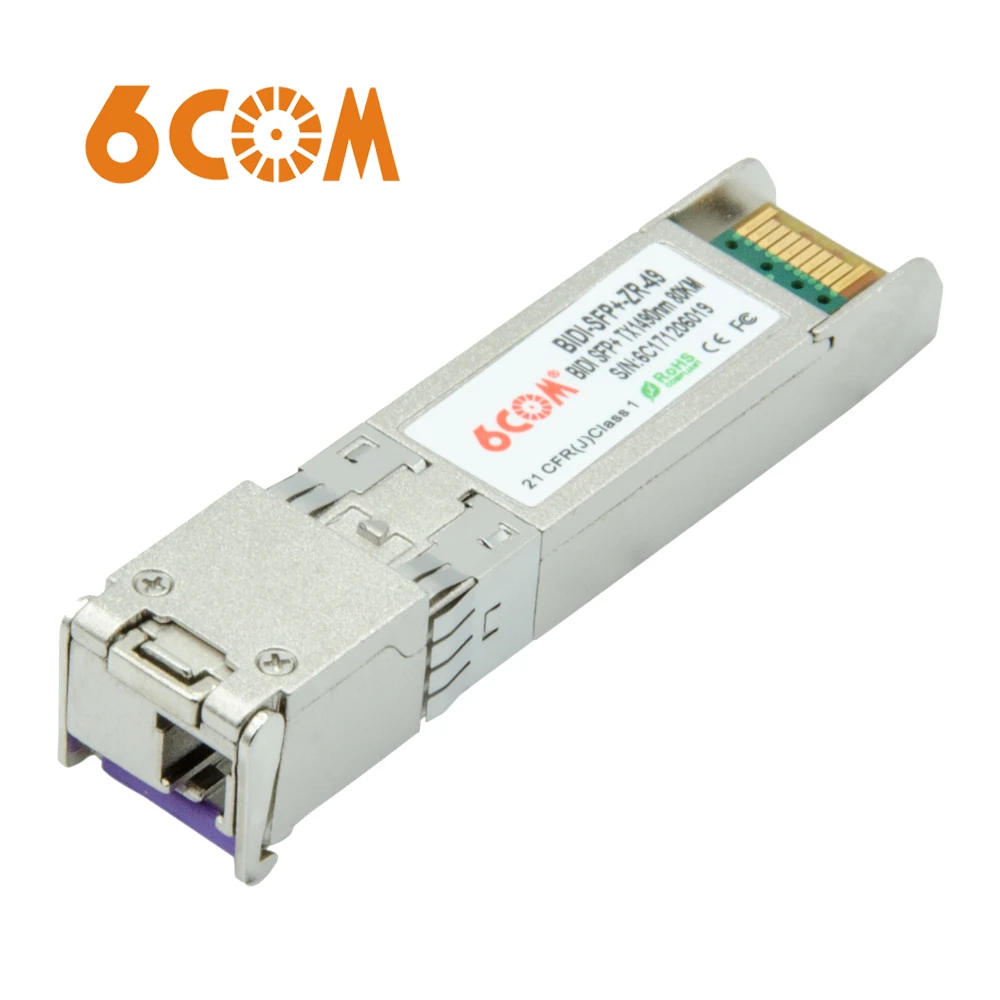 

6COM Generic Compatible 10GBASE-BX SFP+ 1490nm-TX/1550nm-RX 80km DOM Transceiver