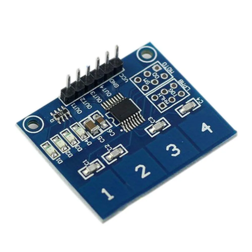 

TTP224 4- Channel Digital Touch Sensor Module Capacitive Touch Switch Button