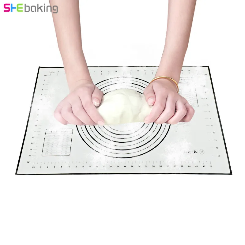 

Shebaking 1pc Kneading Dough Mat Silicone Nonstick Baking Mat Attach Scale Pastry Rolling Dough Mat Liners Pad Kitchen Tools