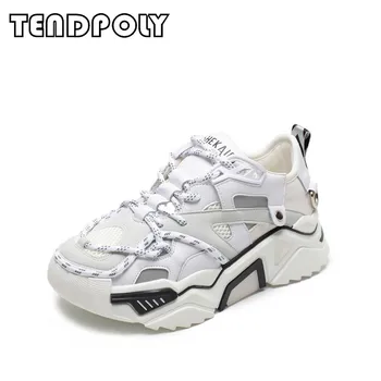 

New casual sports women's single shoes summer hot mesh thick platform women's shoes fashion soft comfortable wild sports shoes