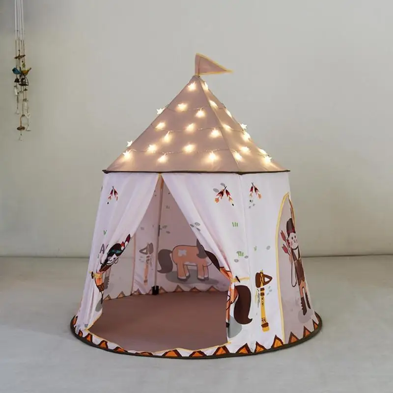 Детская палатка-домик, портативный Замок принцессы, 123*116 см, подарок, висящий флаг, Детская Вигвама, палатка, игровая палатка, подарок на день рождения, Рождество