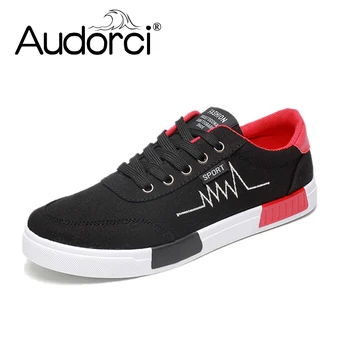 

Audorci 2018 Fashion Canvas Men's Flats Shoes Man Ligh weight Casual Sneakers Students Breathable Outdoor Walking Shoe Size39-44