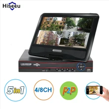 Hiseeu CCTV 4/8CH 1080N 5 in 1Digital Video Recorder with 10.1″ LCD Screen Hybrid DVR HVR NVR Home Security System P2P H.264