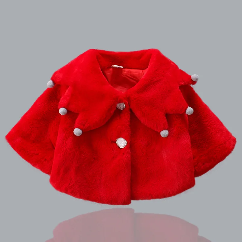 Обувь для девочек утолщение Мех животных пальто Верхняя одежда принцессы Детская одежда из Кореи осень-зима