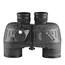 Binoculares 10x50 marina militar telescopio vida impermeable con telémetro brújula BAK4 prisma FMC lente avistamiento para adultos