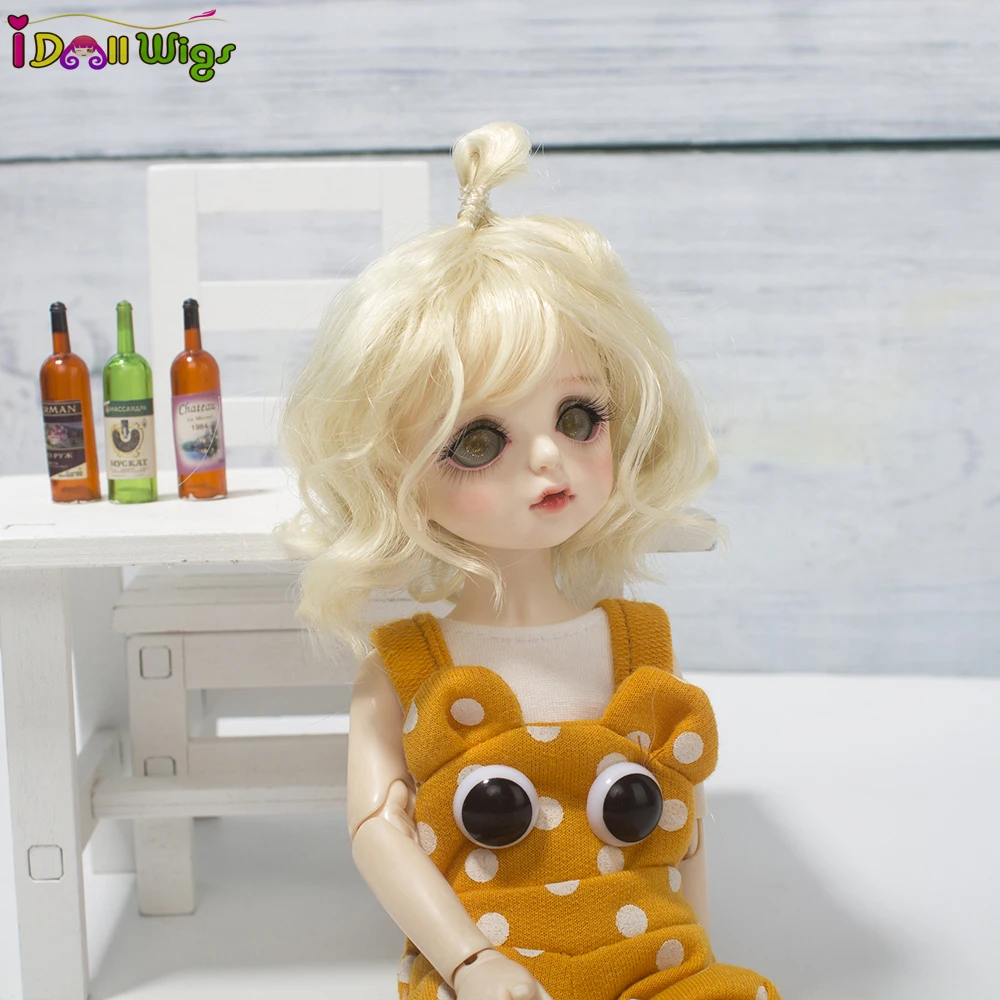 

Soft fiber wire dark brown wigs with pear curly available for 1/6 BJD SD DD MDD doll accessories for dolls