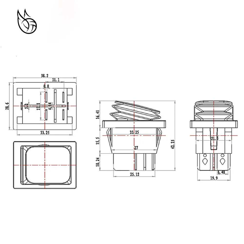 Водонепроницаемый 4Pin кулисный переключатель 2 фиксация положения 12 V 24 48 110 220 380