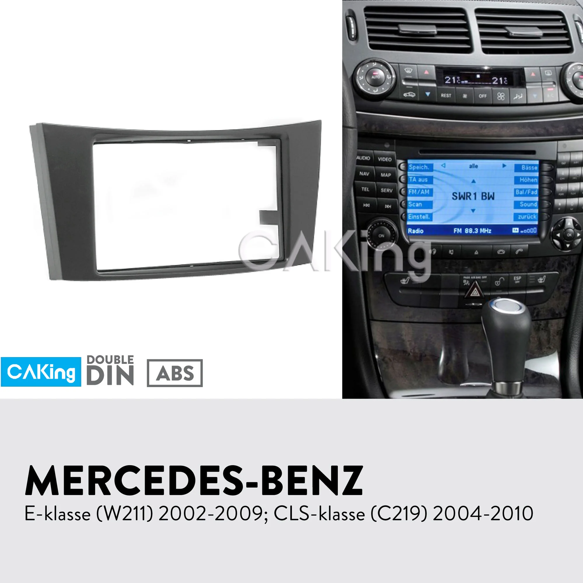 Радио панель для MERCEDES BENZ E-klasse(W211) 2002-2009; CLS-klasse(C219) 2004-2010 приборная пластина адаптер рамка