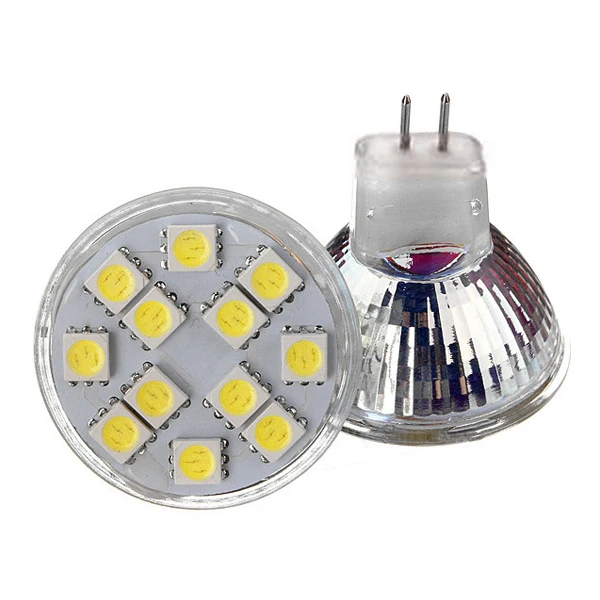 5pcs MR11 12 SMD 5050 LED Light AC & DC 12V Pure Whitein LED Bulbs