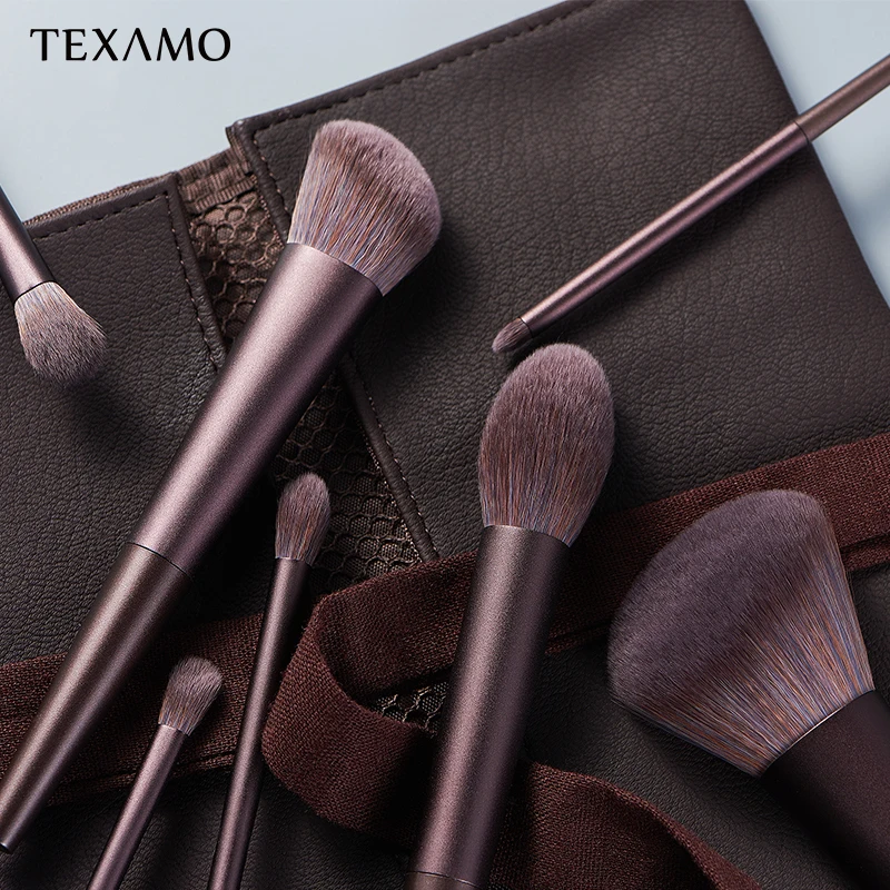 

Texamo 7 Pcs Make Up Brushes Set Beginner Cosmetic MCF Loose Powder Eyeshadow Blush Brush HuTaohui Serise Makeup Tool Kit H