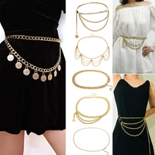Многослойная винтажная трендовая Длинная цепочка с кисточкой для живота, богемная Сексуальная Пляжная Золотая подвеска с бусинами, цепочка для тела, очаровательные женские ювелирные изделия