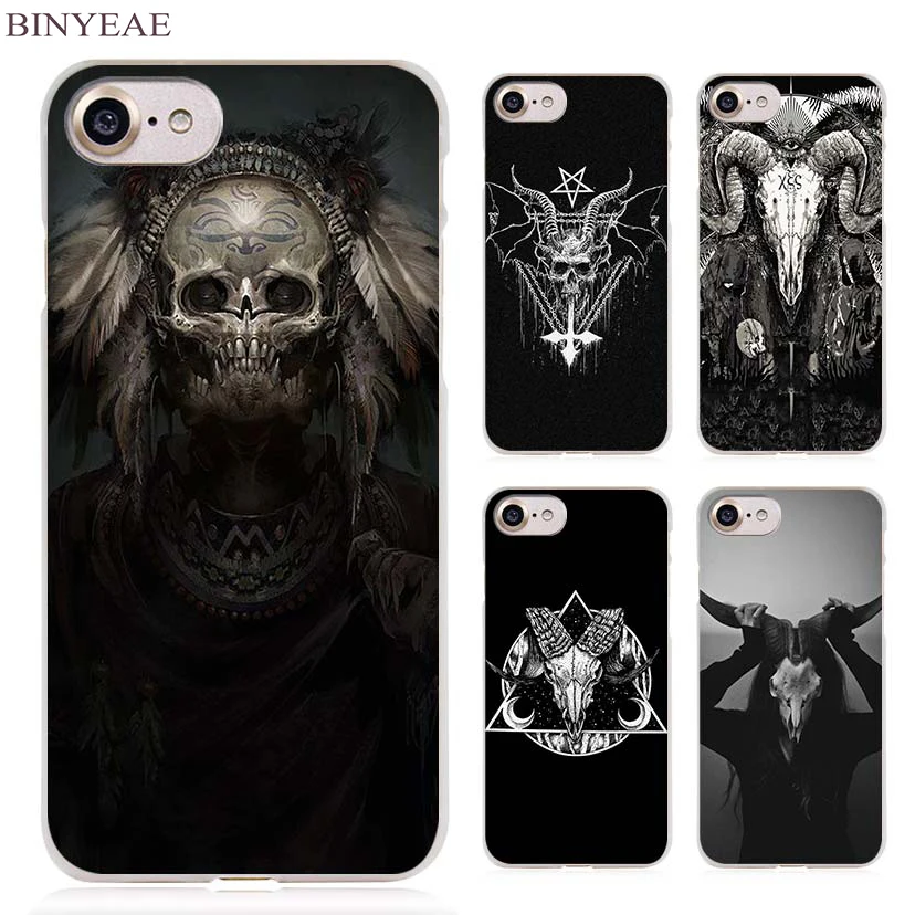 

BINYEAE Satanic Skull terror design Clear Cell Phone Case Cover for Apple iPhone 4 4s 5 5s SE 5c 6 6s 7 7s Plus